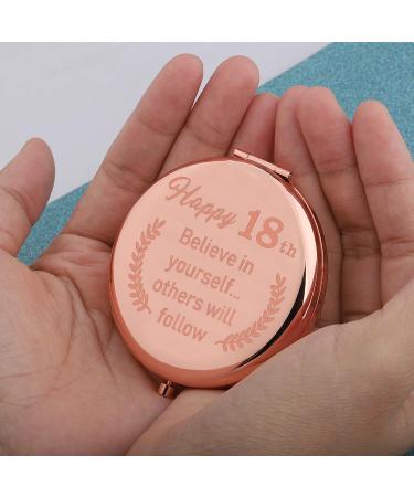 KUIYAI Happy 18th Birthday Makeup Mirror - Believe In Yourself Others Will Follow | Birthday Party Favors UK - Buy Online on GoSupps.com