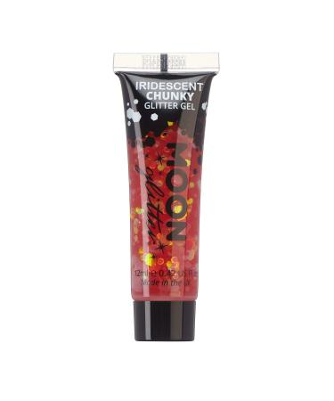 Iridescent Chunky Face & Body Glitter Gel by Moon Glitter - Cherry - Cosmetic Festival Glitter Face Paint for Face Body Hair Nails - 12ml - Buy Online on GoSupps.com