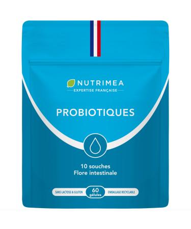 PROBIOTIQUE FLORE INTESTINALE Avec Pr biotiques Equilibre de la Flore Intestinale 10 Souches 10 Milliards d UFC par G lule 60 G lules Vegan Fabriqu en France Nutrimea 10 Milliards D'ufc