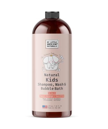 Kids Shampoo Body Wash Bubble Bath, 3-in-1 Kids Soap & Baby Soap Made in USA, Gentle Calming Nourishing Sweet Orange Vanilla, Paraben & Sulfate Free Shampoo (16 Fl Oz) Sweet Orange Vanilla 1 Pack