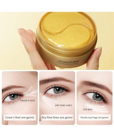 24K Gold Under Eye Patches for Puffy Eyes & Dark Circles - Anti-Wrinkle Collagen Treatment Pads for Women - Korean Skincare, 60pcs - Buy Online on GoSupps.com