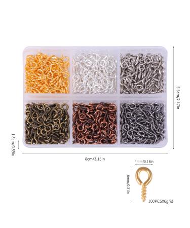 600pcs Small Screw Eye Pins 4x10mm Steel Eye Rings for Resin Jewelry Bead - Buy Online on GoSupps.com
