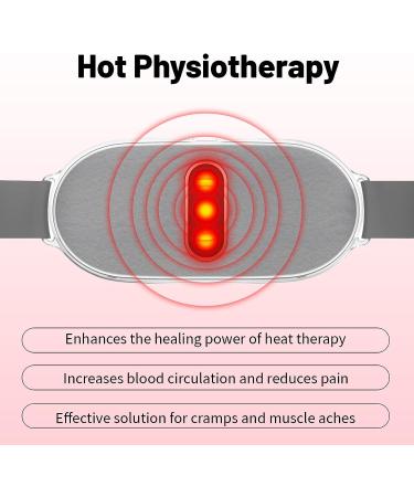 Cordless Heating Pad for Menstrual Cramps | 4 Heat Levels & 4 Massage Modes | Portable Women's Massager for Back & Belly Pain - Pink - Buy Online on GoSupps.com