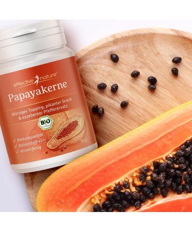 Organic Papaya Seeds 50g | Effective Nature - Raw Food Quality Natural Spice & Snack Additive-Free - Buy Online on GoSupps.com