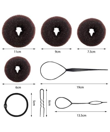 31pcs Donut Hair Bun Maker Set | Perfect Hairstyling Aid for Kids & Women | Brown Hair Knot Accessories - Buy Online on GoSupps.com