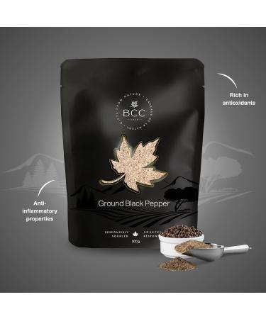 Ground Black Pepper 200g Premium Quality Freshly Ground Non-GMO Gluten-Free Aromatic Spice for Cooking Seasoning and Marinades Vegan No Additives - Buy Online on GoSupps.com