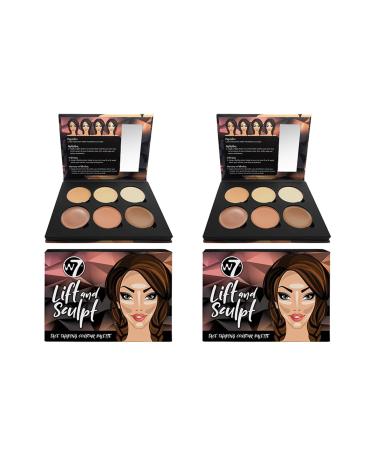 W7 Lift & Sculpt Cream Contour Kit - Concealing Highlighting & Contouring Makeup Palette - Step-by-Step Instructions Included - 2 Pack 18 g (Pack of 2)