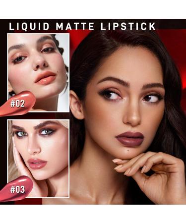 Matte Liquid Lipstick Set - 6 Colors Velvet Lip Glaze Long-Lasting & Smudge-Proof for Women | Ideal for Parties & Festivals - Buy Online on GoSupps.com