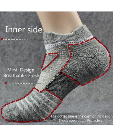 Belisy Men's Compression Athletic Socks - 6 Pack for Basketball & Running | Grey | Medium - Buy Online on GoSupps.com