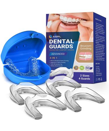 ASRL Mouth Guard for Clenching Teeth at Night, Night Guards for Teeth Grinding (4 Pack, 2 Sizes)