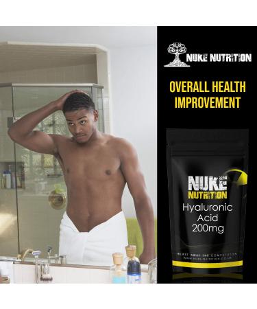 Nuke Nutrition Hyaluronic Acid Tablets - 60 Count (200mg) - Skin, Hair & Nails Supplement - Hydrate & Moisturize - Anti-Aging Properties - 100% Natural Ingredients - Buy Online on GoSupps.com