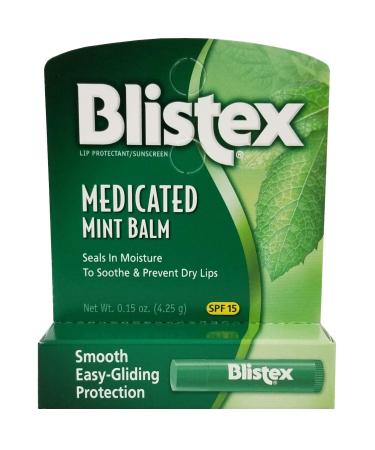Blistex Medicated Mint Balm SPF 15 0.15 oz (Pack of 12)