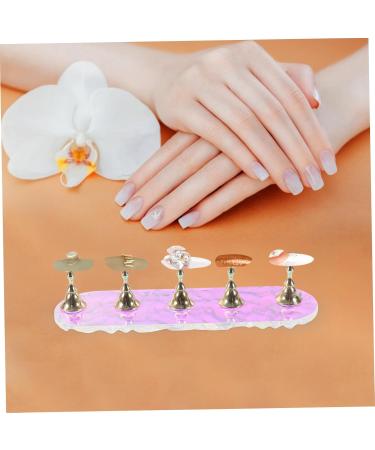 Healeved 1 Set Faux Nails Display Stand Acrylic Nail Art Nail Holder for Painting Nails Nail Stand Press on Nails Display Stand Artificial Nails Holder Nail Design Metal Aurora Water Ripple 12.8x3.9x3cm As Shown - Buy Online on GoSupps.com