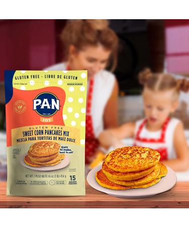 P.A.N Sweet Corn Pancakes Mix - Gluten Free, Easy to Prepare - 1 lb - Buy Online on GoSupps.com