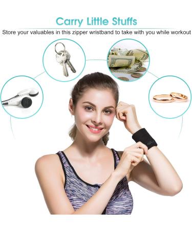 Sport Wrist Bag for Men & Women - Versatile Gym Wallet & Key Storage Zip for Outdoor Travel - Black - Buy Online on GoSupps.com