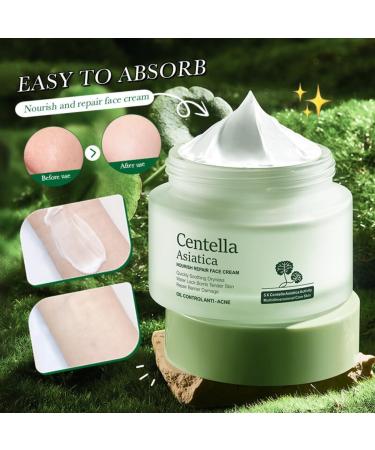 Centella Cream 50g - 5X Centella Asiatica Activity Quick Soothing Dryness Tender Skin Repair Barrier Damage Anti-Acne Hydrating Organic Centella Face Cream - Buy Online on GoSupps.com