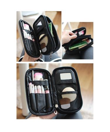 MLMSY Large Waterproof Makeup Bag - Portable Cosmetic Organizer with Golden Zipper & Storage Compartments for Travel | Unisex Design - Buy Online on GoSupps.com