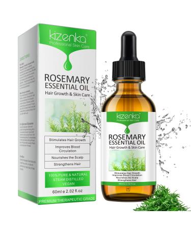 Rosemary Oil for Hair Growth  Rosemary Essential Oil for Hair  Skin & Massage  Rosemary Hair Oil Mix into Shampoo  Perfect for Aromatherapy - Use for Diffusers and Humidifiers - 60ml