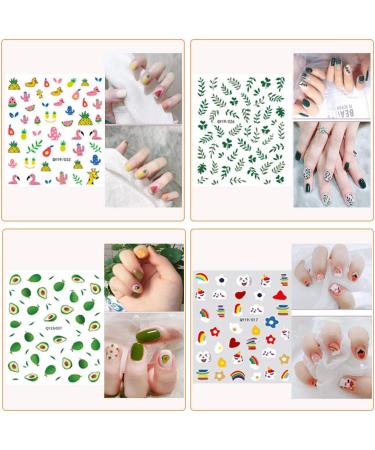12 Sheets 3D Nail Stickers for Women and Girls - Self-Adhesive DIY Nail Art Set with Flowers, Animals, Fruits - Decals for Woman, Kids - 12 Pack - Buy Online on GoSupps.com