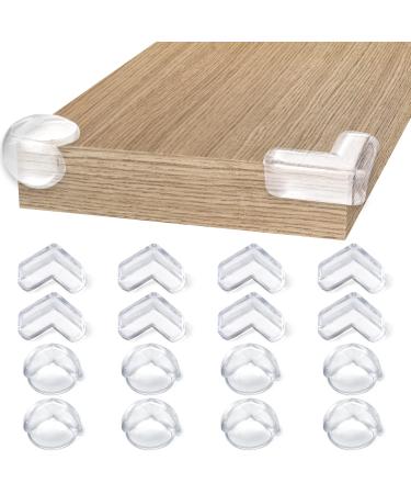 Baby Corner Protectors 16pack, Child Proofing Corner Guards, Anti Collision Safety Table Bumper, Pre-Taped Upgrade Strong Adhesive Corner, Prevent Kids Head Injuries Desk and Furniture Sharp Corners 16 Pack Corner Protectors