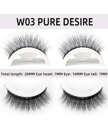 2 Pairs Self Adhesive Eyelashes Reusable Eyelashes Fake Eyelashes without Glue for Women and Girls (W03-2 Paired) - Buy Online on GoSupps.com