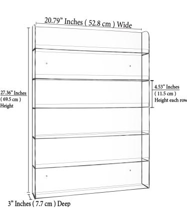 AMT Acrylic Nail Polish Wall Racks - Clear Display for 180 Bottles, Essential Oils Organizer with Microfiber Cloth - 6 Tier Storage Solution - Buy Online on GoSupps.com
