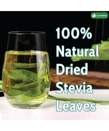 Lavendium 300+ Natural Stevia Leaves Whole Dried Leaves 100% Pure Stevia Dried Leaves Stevia Leaf Tea Zero Calorie Sweetener No Additives No Caffeine Vegan - Buy Online on GoSupps.com