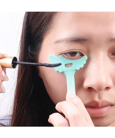 Marscara Guide Template Silicone Mascara Shield Stencil Multi-Functional Makeup Aid Tool for Daily Use Dating Night Out Green + Eyelash Brush - Buy Online on GoSupps.com