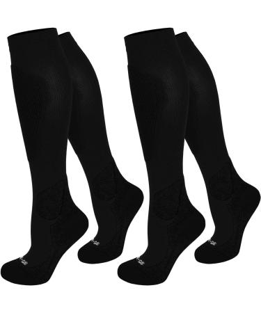 Normani 2 pairs of compression stockings for women and men - travel hiestock with support function - pointed hand -wrapped sport/black 43-46