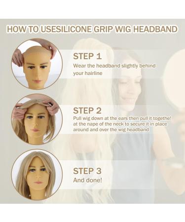 AHQiZFX 3 Pieces Wig Grip Band Adjustable Wig Fix Headband Silicone Non Slip Wig Bands Elastic Wig Gripper Women Men Wig Bands Sweat-proof Hold Wig Cap Hairband for Keeping Wigs(beige+black+white) - Buy Online on GoSupps.com