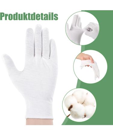Newofview 12 Pairs White Cotton Gloves - Moisturizing Hand Spa Treatment & Inspection Gloves for Cosmetics & Serving - Buy Online on GoSupps.com