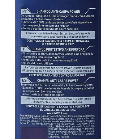 Nivea Men Anti-Caspa Power Shampoo Pack of 6 x 250 ml Total: 1500 ml - Buy Online on GoSupps.com