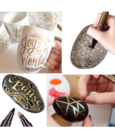 BOXUN Metallic Markers Pen for Rock, Ceramic, Glass, Plastic - 10 Metallic Colors - Buy Online on GoSupps.com