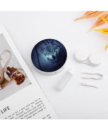 Buy Bagea-Ka Galaxy Wolf Pattern Contact Lens Case - Eye Care Kit with Tweezers & Solution Bottle for Travel & Home - Buy Online on GoSupps.com