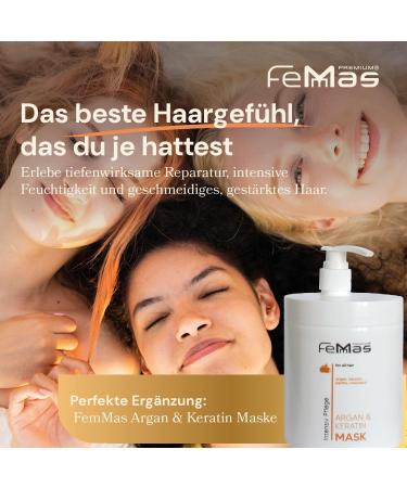  Femmas FemMas Argan and Keratin Shampoo 1L + FemMas Argan and Keratin Mask 1L with Pump - Buy Online on GoSupps.com