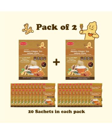 Pocas Honey Ginger Tea Original 18g 20ct (Pack of 2) - Buy Online on GoSupps.com