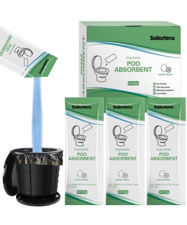Sailortenx Poo Absorbent for Portable Toilet, Camping Toilet Chemicals, Eco Degradable Absorbent Gel Liquid Waste Gelling and Deodorizing Absorbent Emergency Toilet Waste Treatment 15 Pack