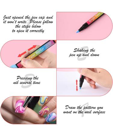 Buy Amaxiu 12 Colors Nail Art Pens Set - Waterproof Quick Dry Acrylic Painting Pens for Professional Nail Design - Buy Online on GoSupps.com