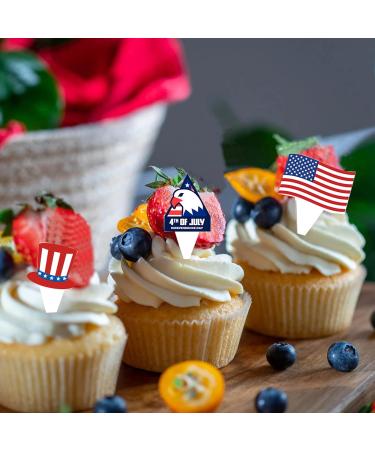 GULELAYAR 4th of July Cupcake Toppers 50 Pieces American Flag US Toothpick Flags Patriotic Cupcake Toppers Cake Toppers Picks Independence Day Dessert Cake Decorations Holiday Party Supplies Fourth of July - Buy Online on GoSupps.com