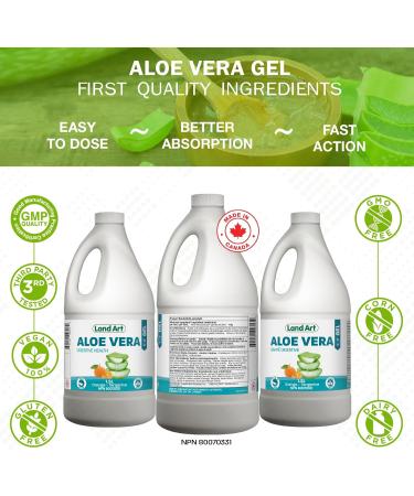 Pure Aloe Vera Drinkable Gel Orange-Tangerine 1.5L - for Heartburn Relief & Acid Reflux - Cold-Processed - from Organic Fresh Leaves - Made in Canada - Buy Online on GoSupps.com