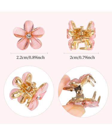 10 Mini Diamond Hair Clips - Flower Hair Jewelry for Women & Girls | Sweet White & Pink Hair Accessories for Everyday Parties & Weddings - Buy Online on GoSupps.com