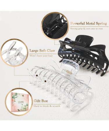 LILIEBE 5.5 Large Hair Claw Clips - Set of 4 Shiny Hair Clips for Thick Hair | Strong Hold Hair Clips for Women - Buy Online on GoSupps.com