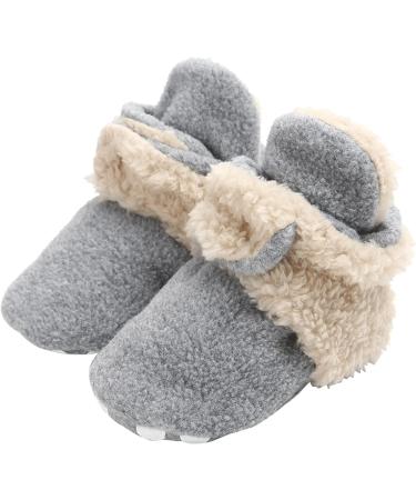 TMEOG Baby Booties Slippers - Infant Boots for Boys & Girls 0-6 Months - Winter Sock Crib Shoes - Light Grey White Furry - Newborn First Walking Shoes (0-18 Months) - Buy Online on GoSupps.com
