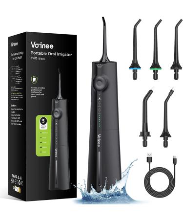Voinee Care Water Dental Flosser Cordless for Teeth, 5 Modes 6 Levels Teeth Cleaner Professional, 230ml Tank IPX7 Waterproof and 5 Jet Tips USB Rechargeable,Dental Oral Irrigator for Teeth Cleaning