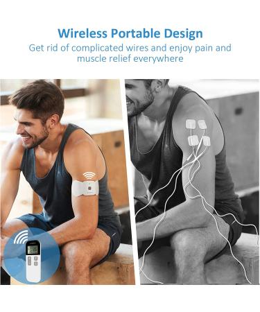 Comfytemp Wireless TENS Unit Muscle Stimulator - Rechargeable Pain Relief Therapy Device with 15 Modes - Portable for Back, Shoulder, and Cramps - Buy Online on GoSupps.com