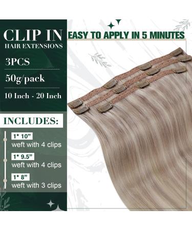 Buy Runature Clip In Extensions - Real Hair Highlights 30cm Remy Short Hair 3 Pieces 50g - Invisible Color #19AP60 - Buy Online on GoSupps.com