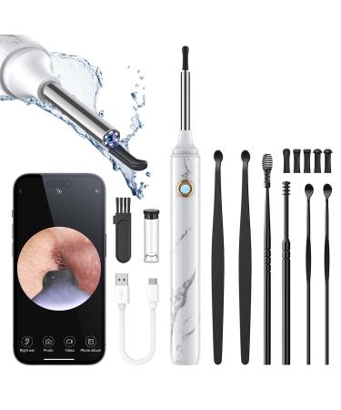 Ear Wax Removal  Ear Cleaner with Camera and Light  Ear Wax Removal Kit with 7 Pcs Ear Set  1080P Otoscope  Ear Cleaning Tool with 6 Ear Spoon  Ear Camera for iPhone & Android Phones White