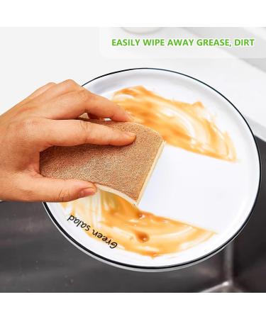 Natural Kitchen Sponges 12 Pack Non-Scratch Scrubber Biodegradable Compostable Sisal Cellulose Dish Scrub Sponges Household Cleaning Sponges for Dishes - Buy Online on GoSupps.com