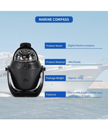 Gugxiom Electronic Digital Boat Compass with Led Light - Ideal for Car, Watercraft, Boat, Caravan - Perfect for Outdoor Activities - Buy Online on GoSupps.com
