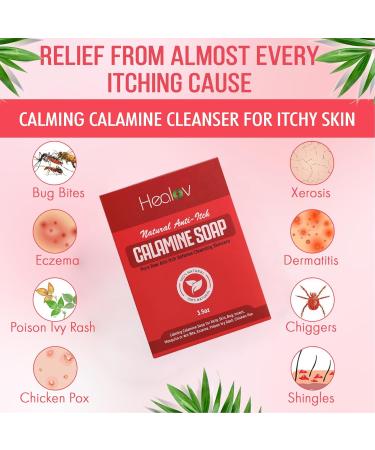 Calamine Soap Bar for Itching Relief | All-Natural Anti-Itch Cleansing for Eczema Insect Bites & More - Buy Online on GoSupps.com